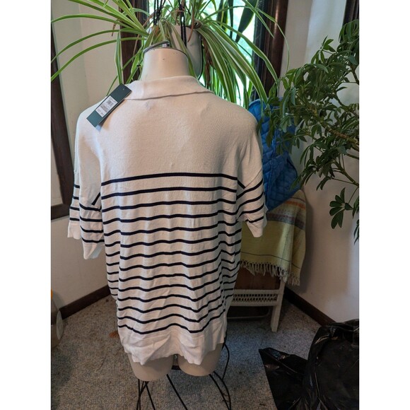 NWT Plus Sz Jones New York Signature SS viscose nylon blend striped swtr sz 1X - Picture 6 of 6